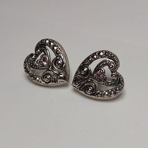 Pretty Heart Shaped Stud Earrings